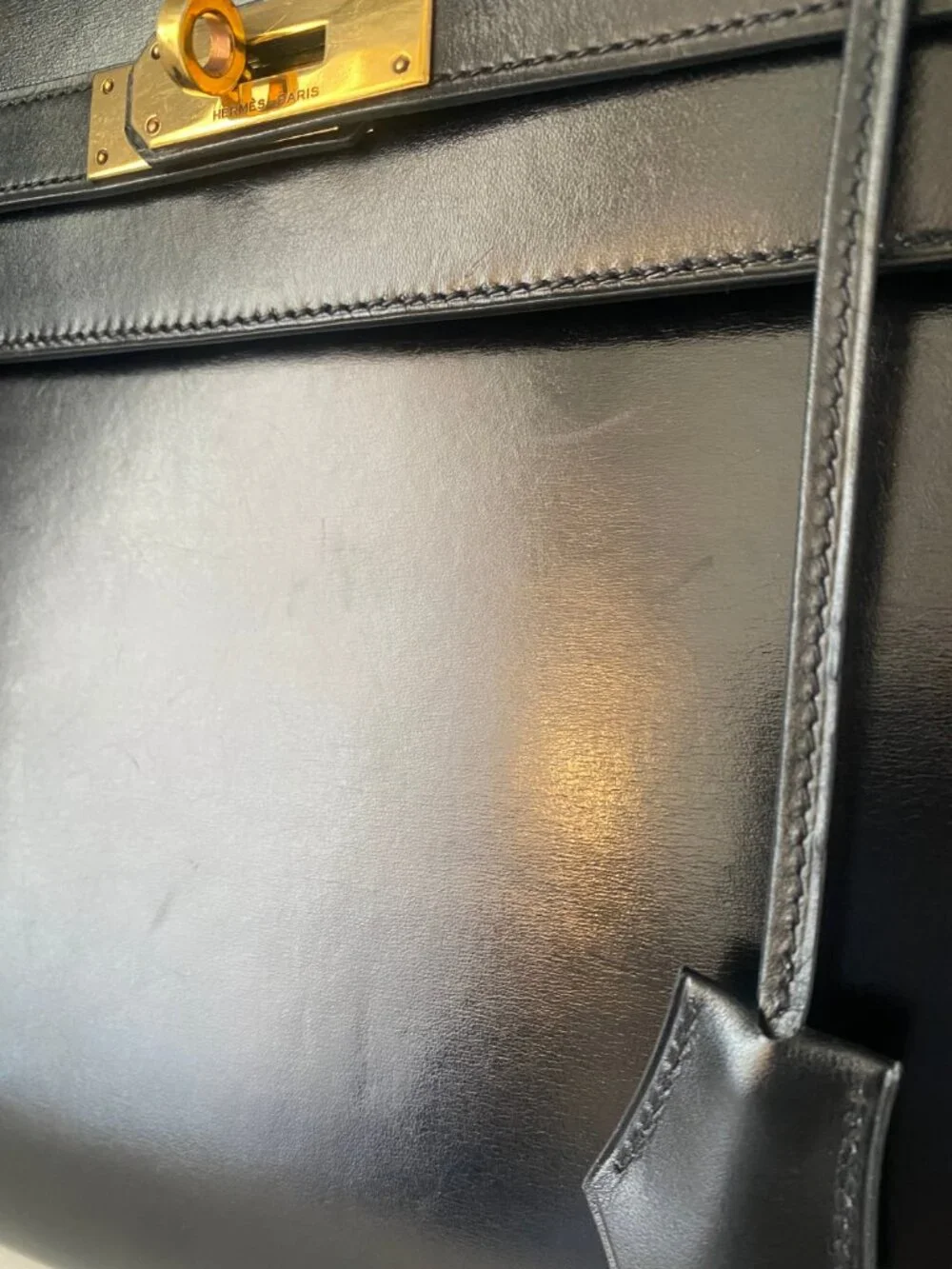 Hermes Kelly 32 Sellier Black Box Leather Gold Hardware (GHW) - Picture 12 of 16